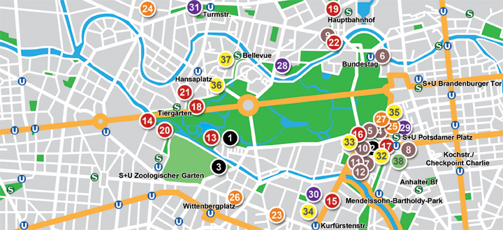 Restaurantes Tiergarten Map
